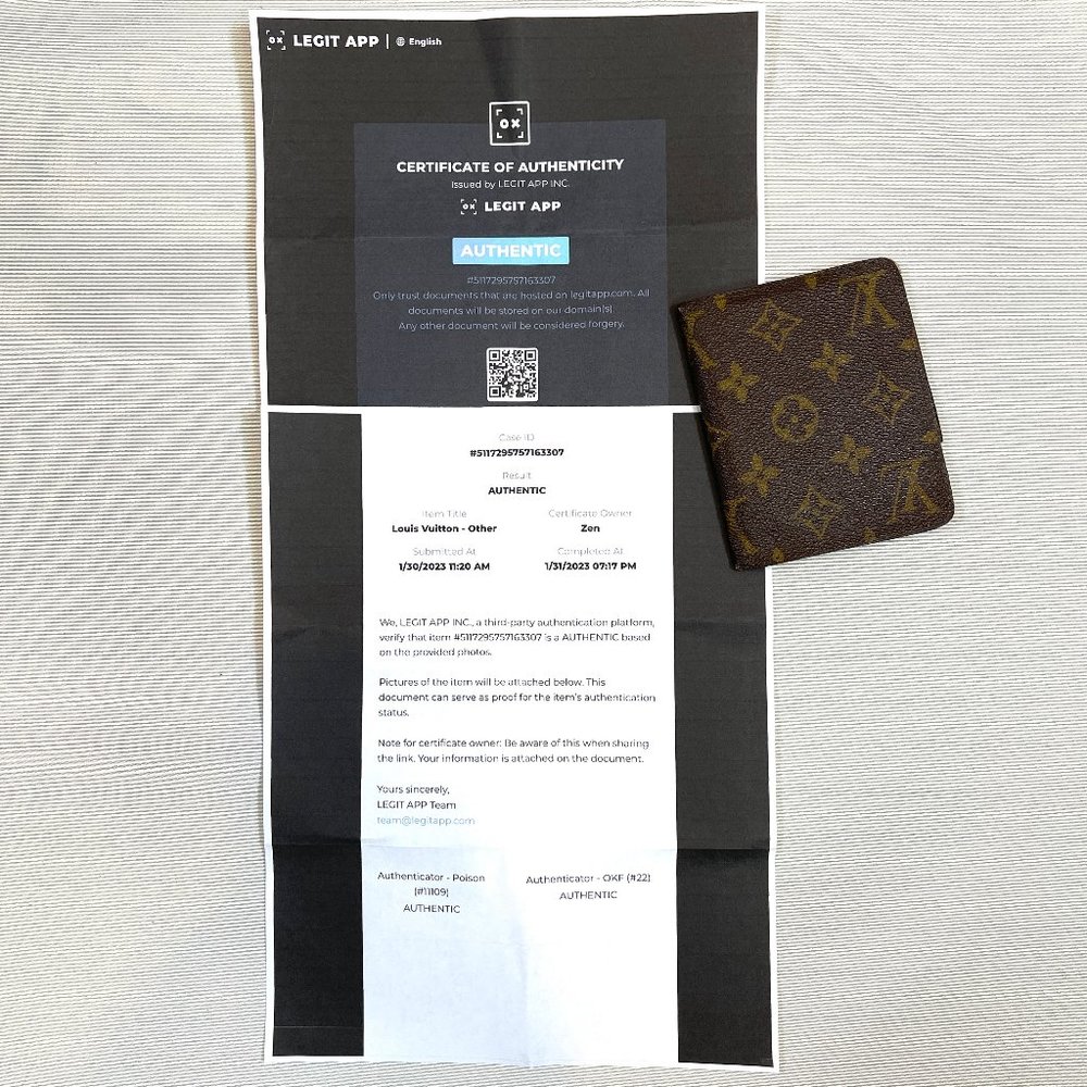 Auc LOUIS VUITTON Vintage Rare Slim Wallet - Picture 6 of 16